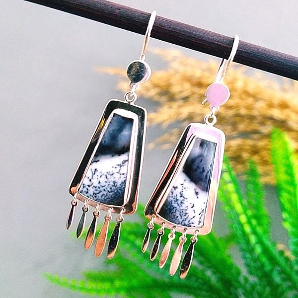 Merlinite Stone Special Design Natural Stone Earrings