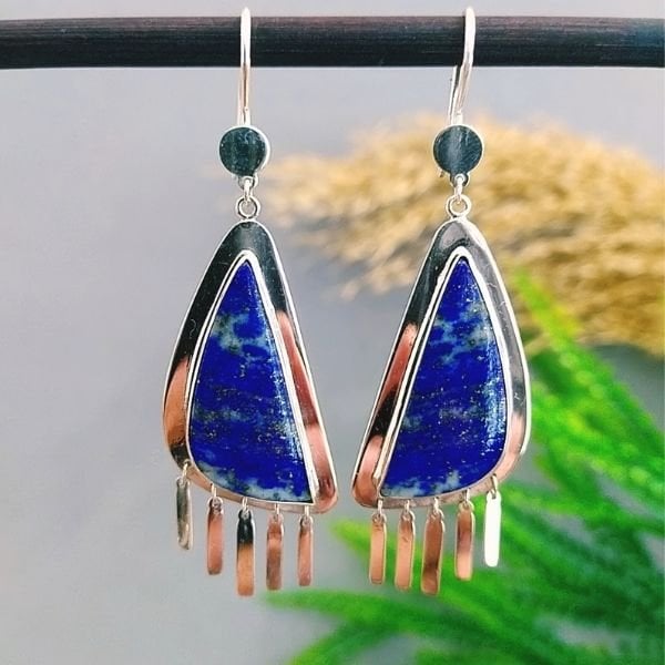 Lapis Lazuli Special Design Natural Stone Earrings