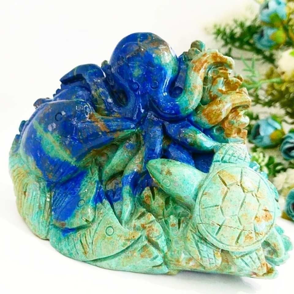 Azurite Stone Carving Object