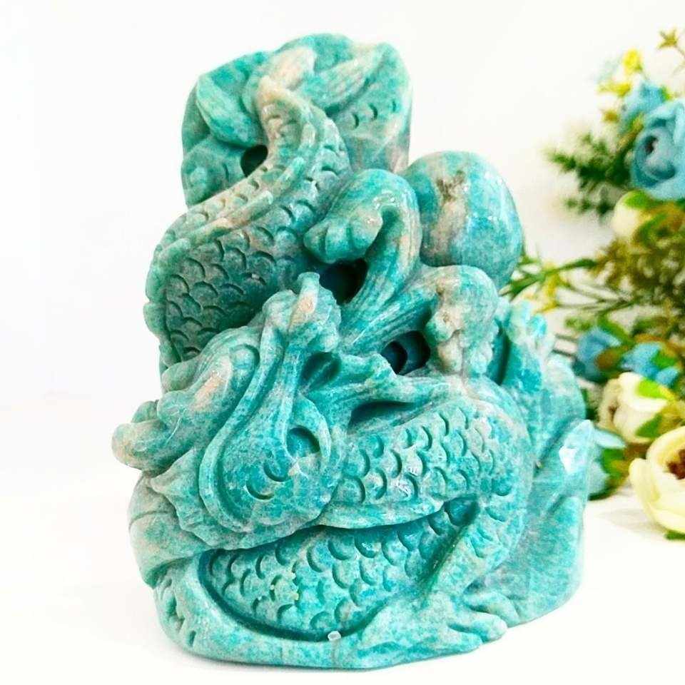 Amazonit Taşı Carving Obje