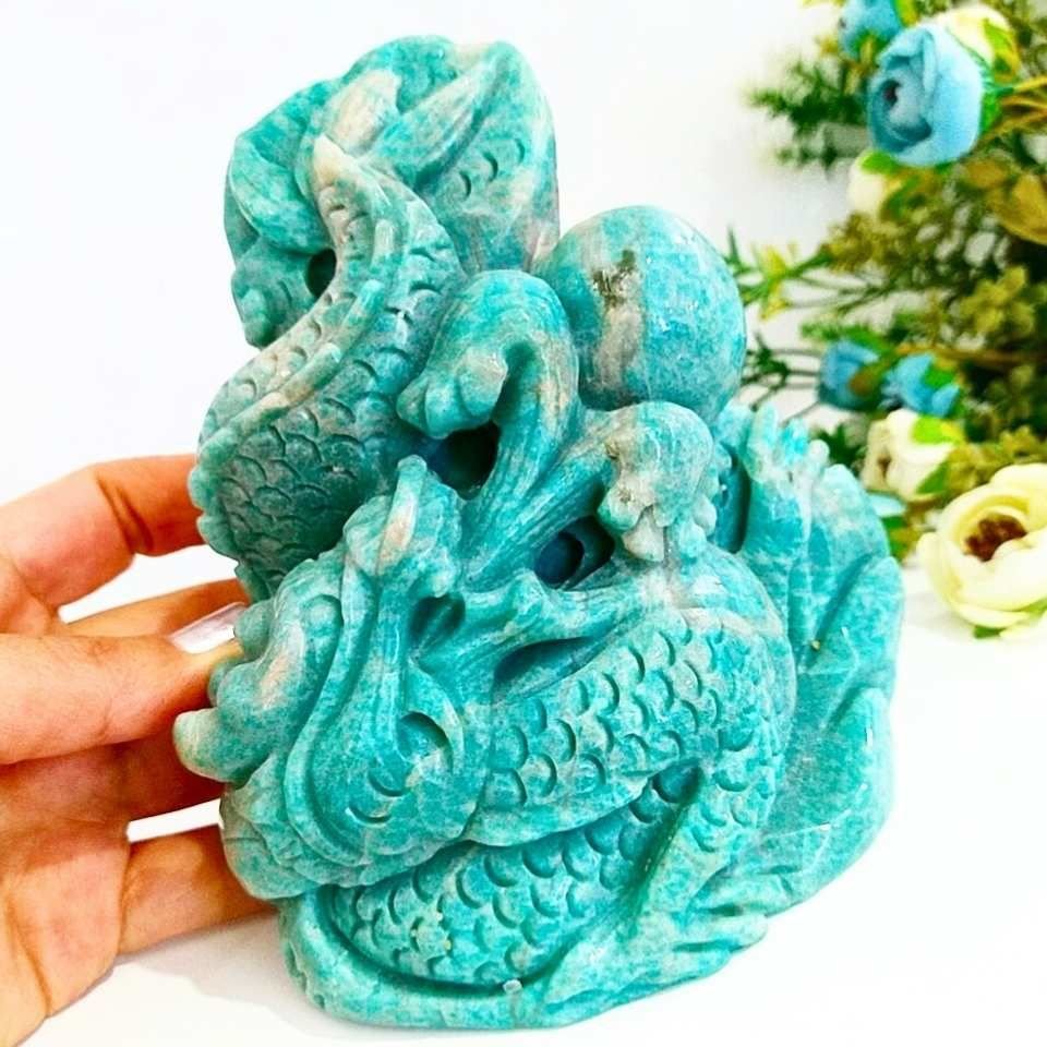 Amazonit Taşı Carving Obje