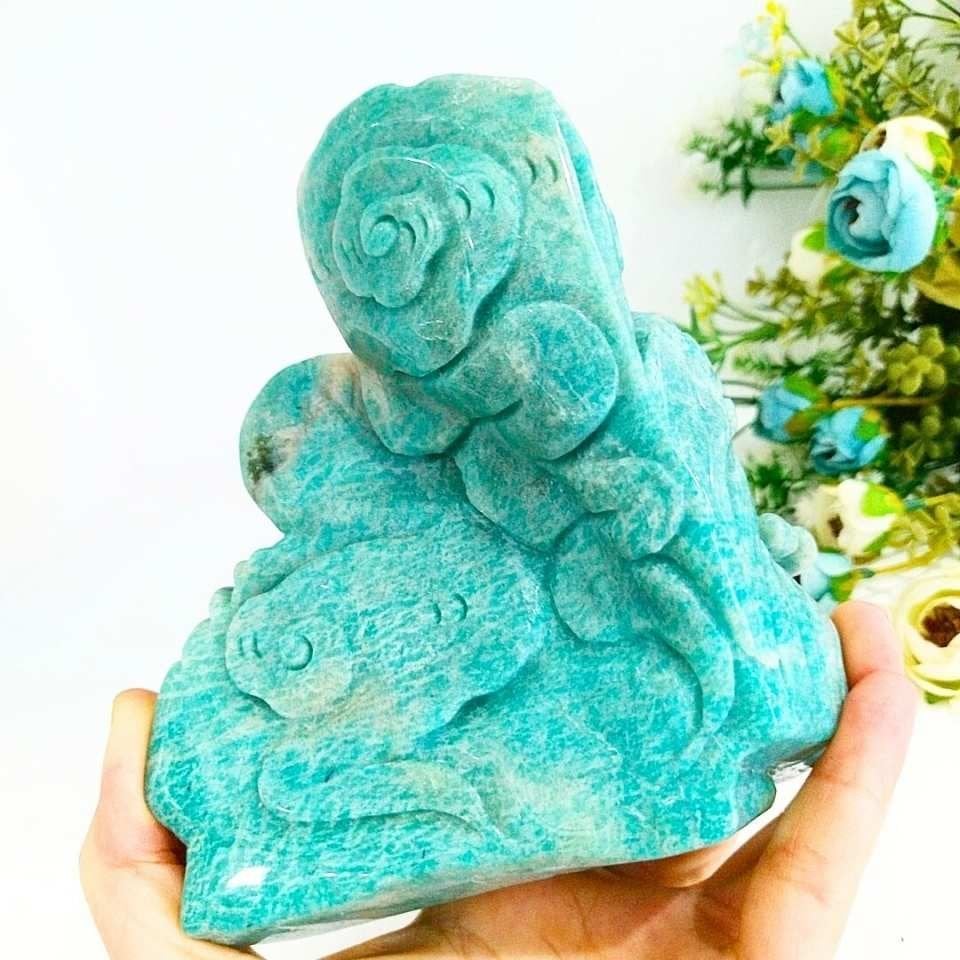 Amazonit Taşı Carving Obje