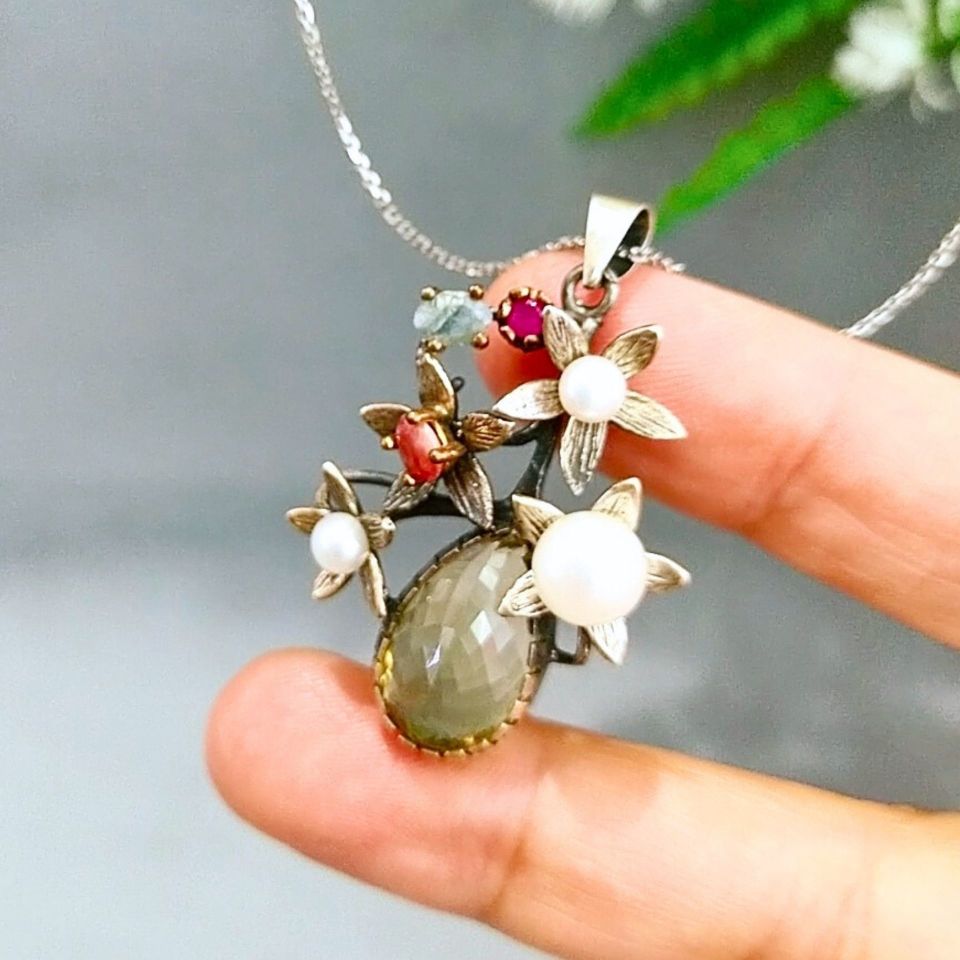 Smoky Topaz Özel Tasarım Kolye