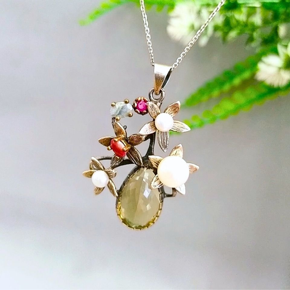 Smoky Topaz Özel Tasarım Kolye