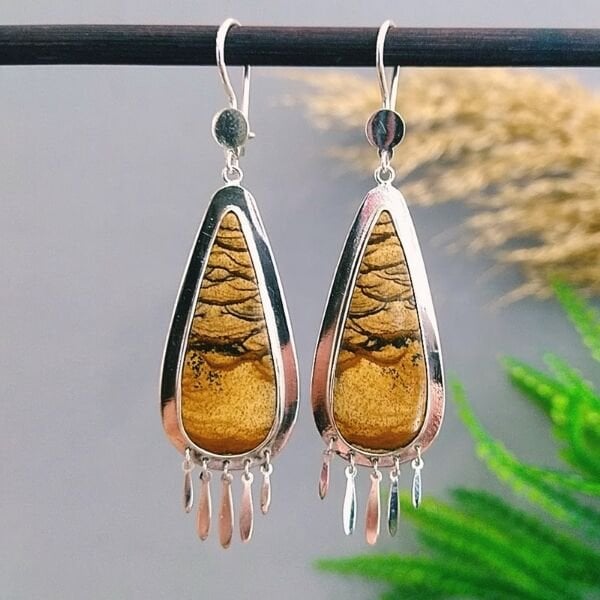 Picture Jasper Özel Tasarım Doğaltaş Küpe