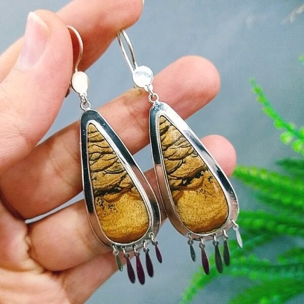 Picture Jasper Özel Tasarım Doğaltaş Küpe