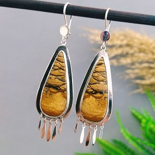 Picture Jasper Özel Tasarım Doğaltaş Küpe