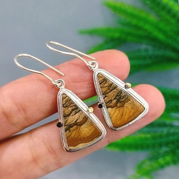 Picture Jasper Özel Tasarım Doğaltaş Küpe
