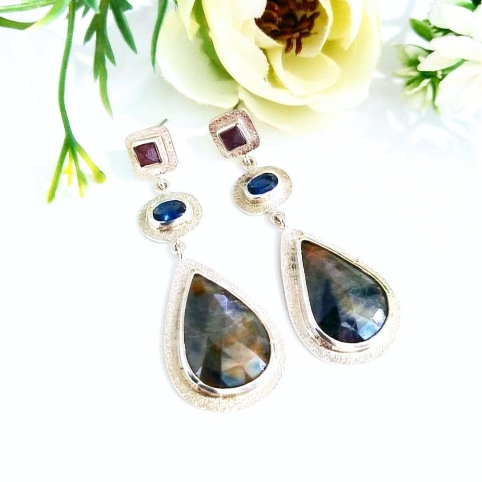 Sapphire Stone Natural Stone Earrings