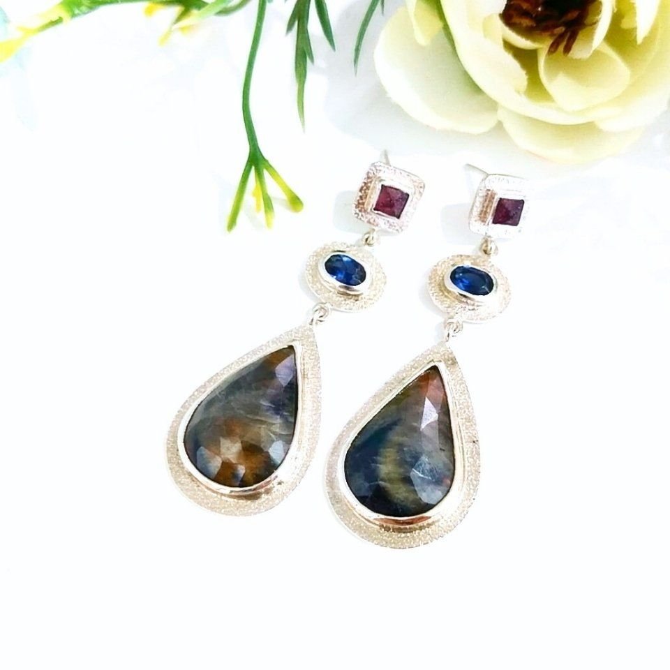 Sapphire Stone Natural Stone Earrings