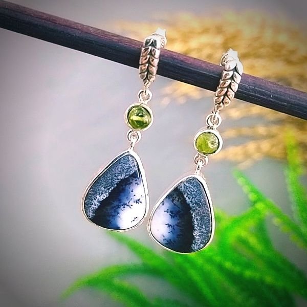 Merlinit Green Tourmaline Special Design Earrings