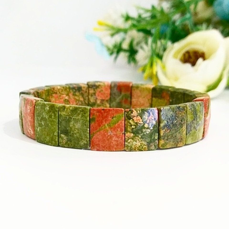 Unakit-Stein-Naturstein-Armband - BLK829