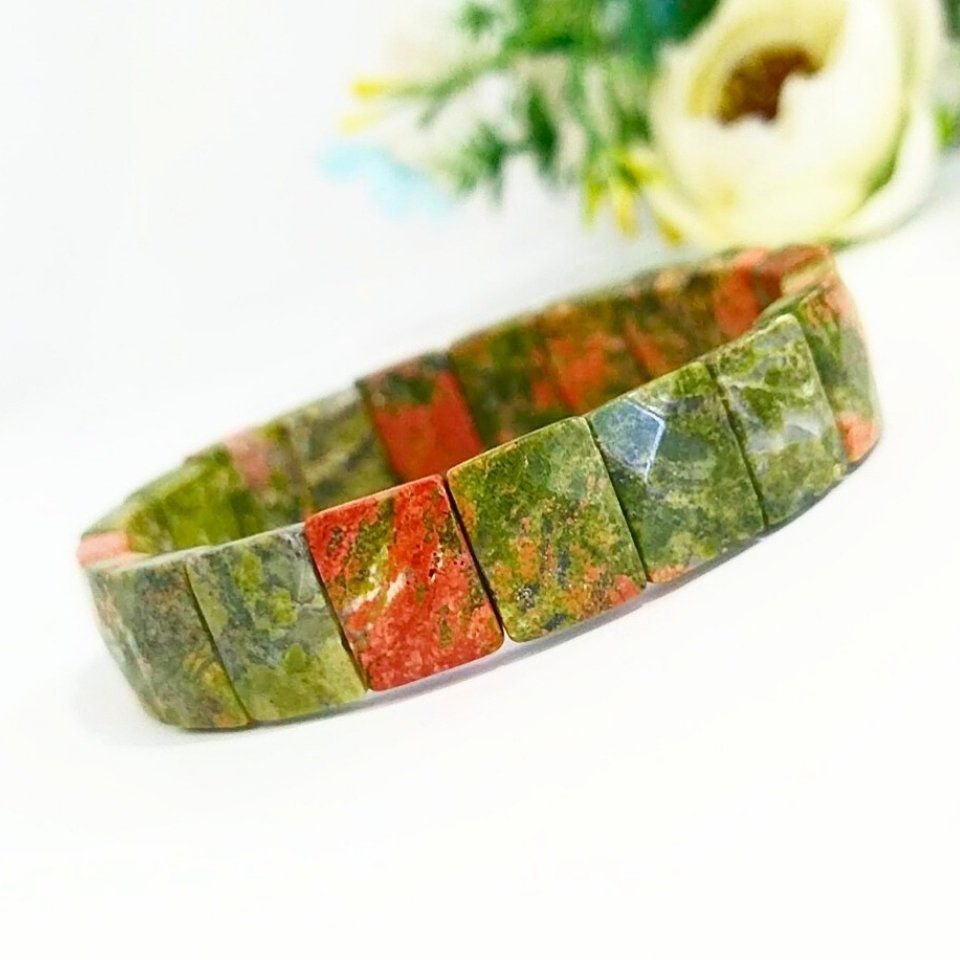 Unakit-Stein-Naturstein-Armband - BLK829