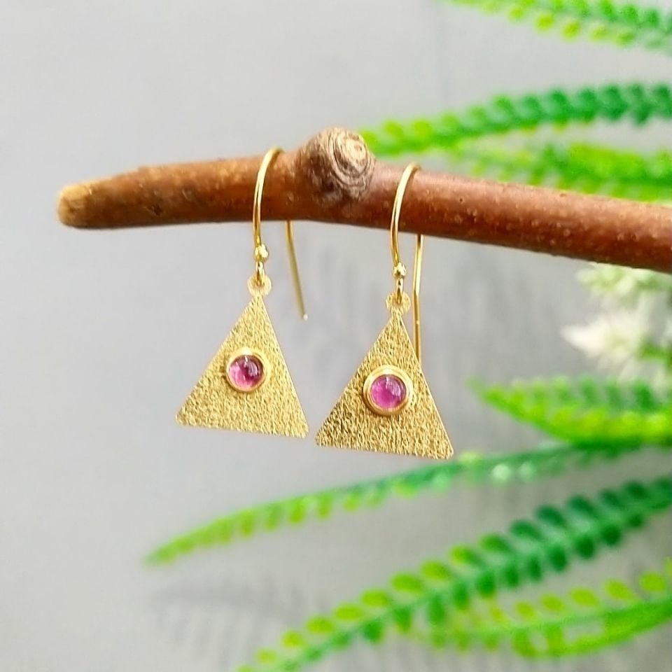 Special Design Pink Tourmaline Earrings