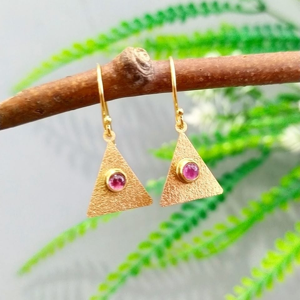 Special Design Pink Tourmaline Earrings