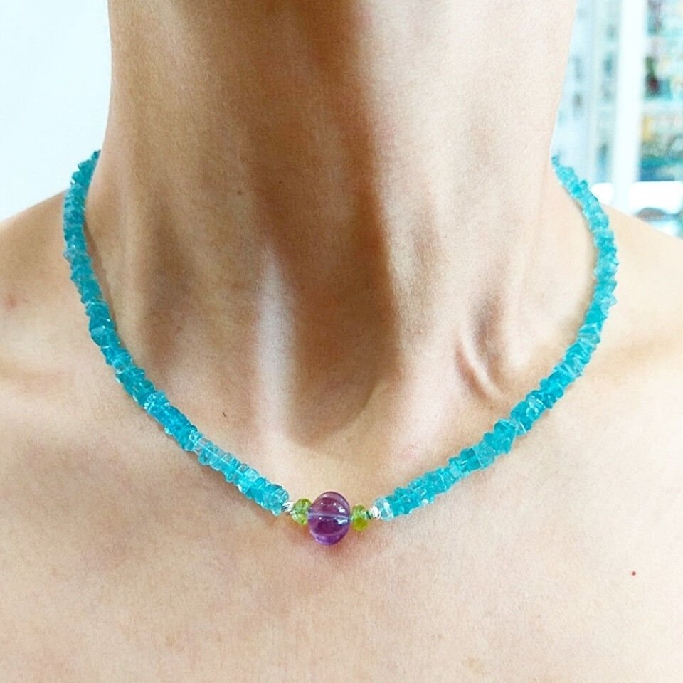 Apatite Special Design Natural Stone Necklace – DKLY300