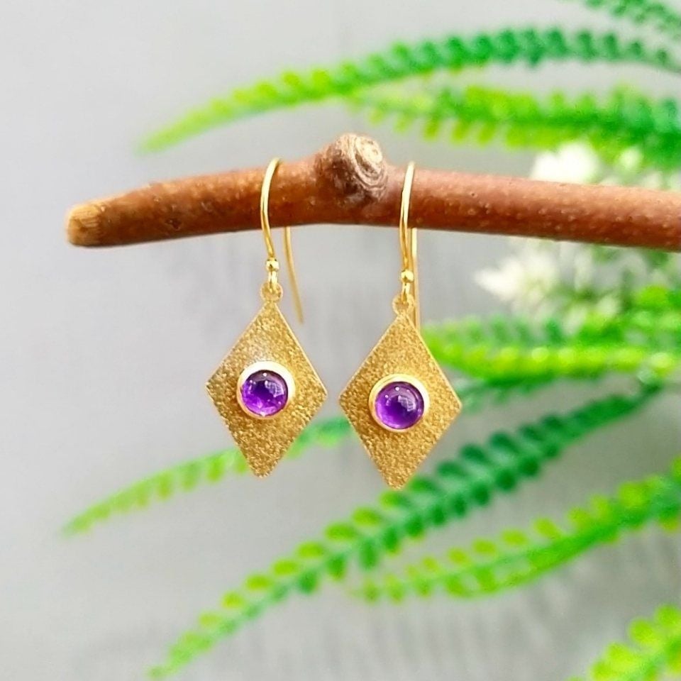 Special Design Amethyst Stone Earrings