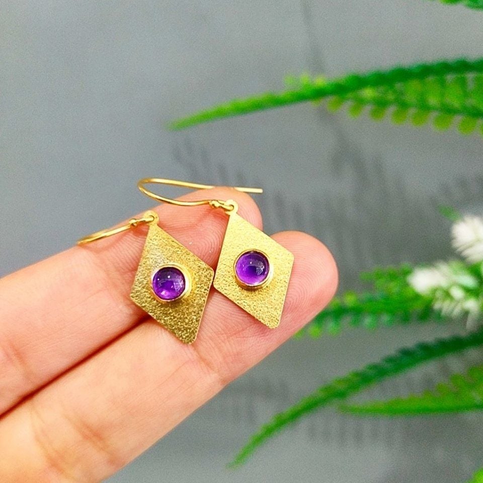 Special Design Amethyst Stone Earrings