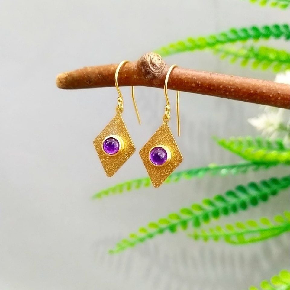 Special Design Amethyst Stone Earrings