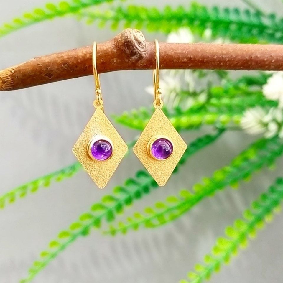 Special Design Amethyst Stone Earrings