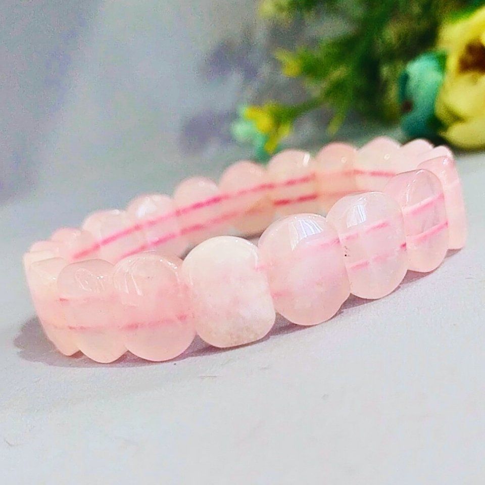 Pembe Kuvars Doğal Taş Bileklik - BLK841