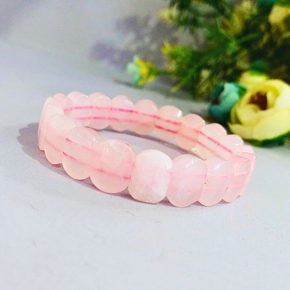 Pembe Kuvars Doğal Taş Bileklik - BLK841