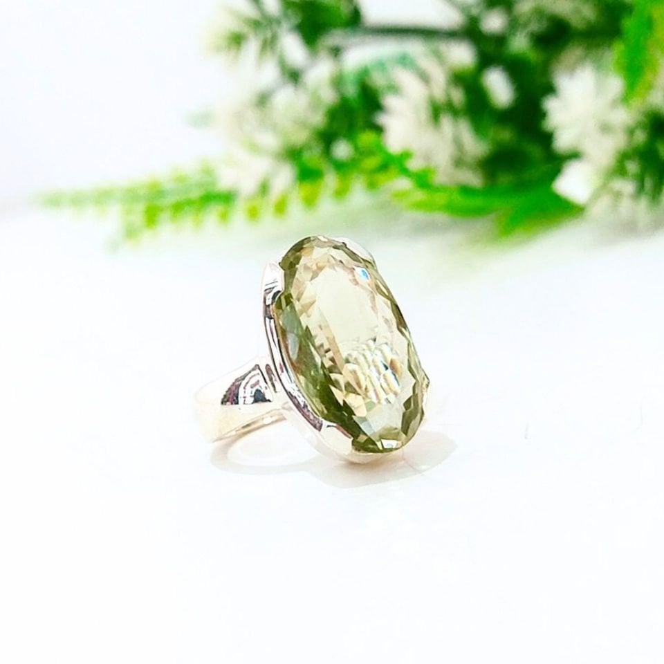 Yeşil Topaz Özel Tasarım Yüzük