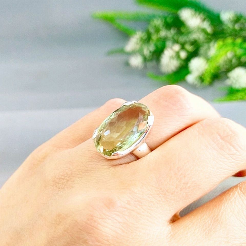 Green Topaz Custom Design Ring
