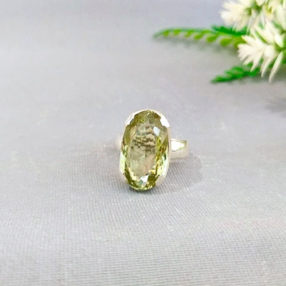 Green Topaz Custom Design Ring