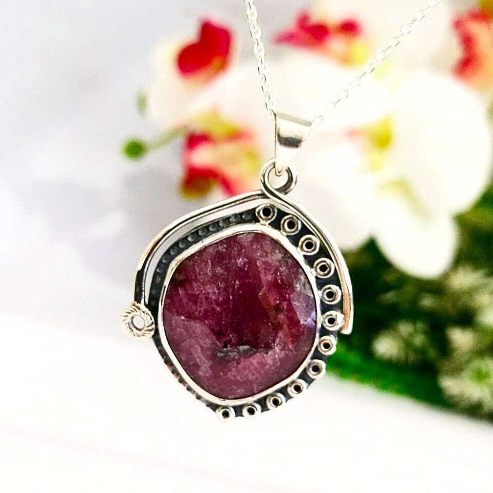Doğal Yakut Özel Tasarım Kolye – TSR1334