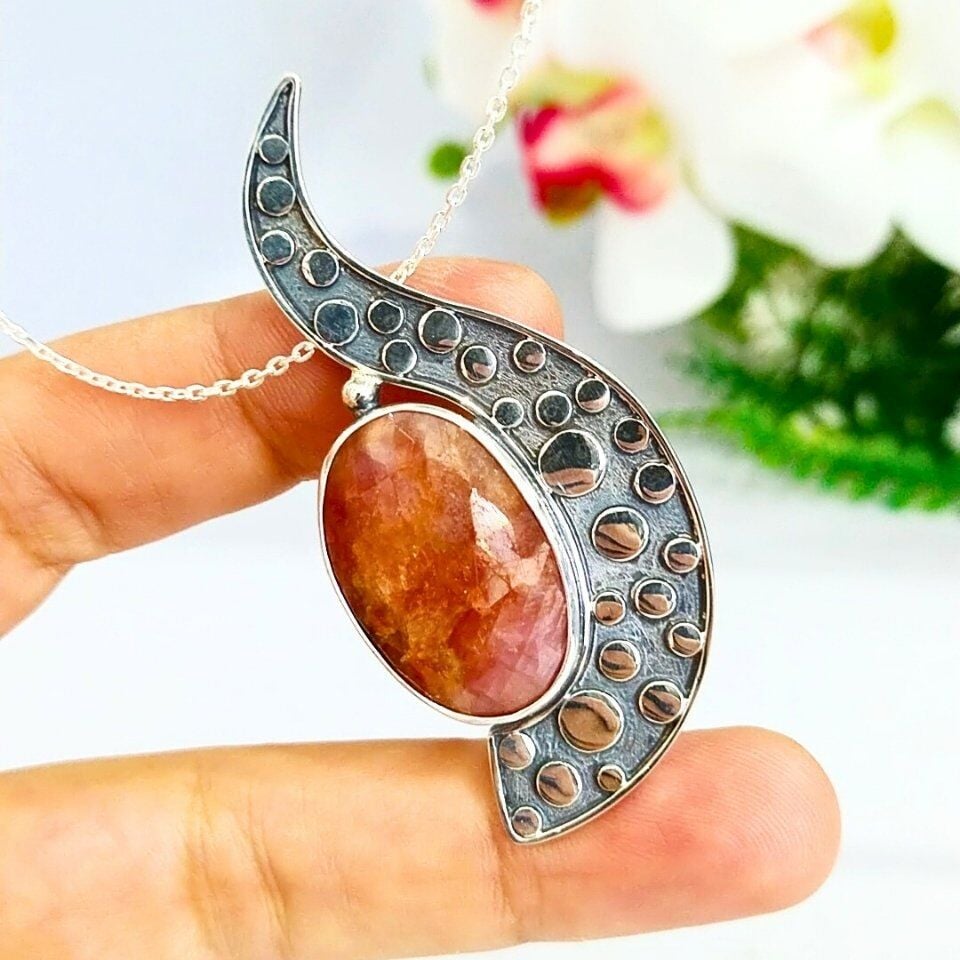 Doğal Yakut Özel Tasarım Kolye – TSR1335