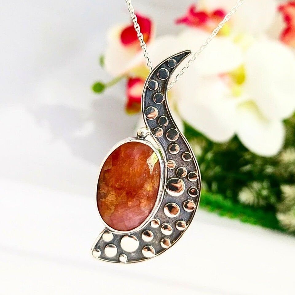 Doğal Yakut Özel Tasarım Kolye – TSR1335