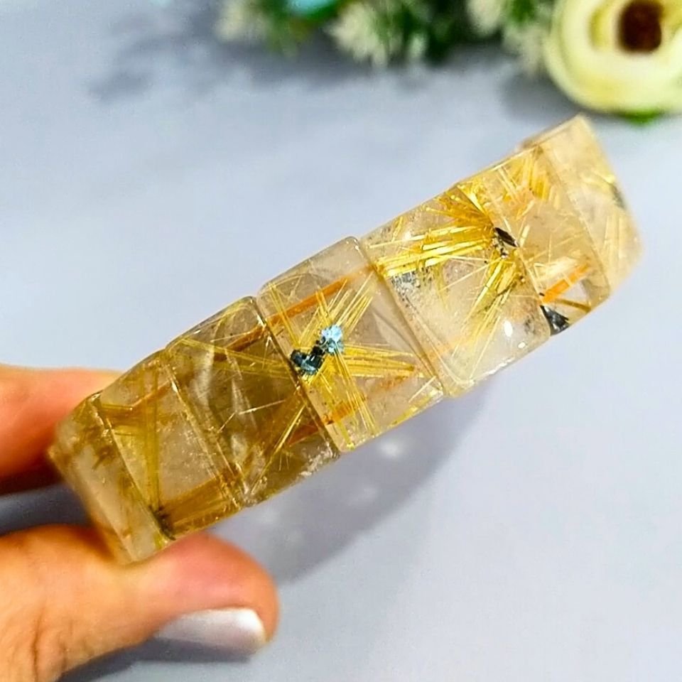 Gold Beril Doğal Taş Bileklik - blk853
