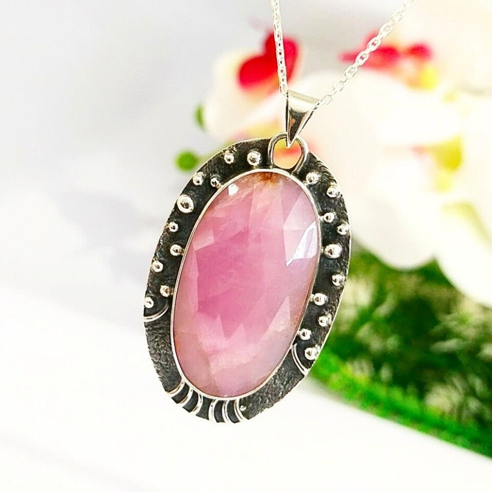 Doğal Safir Taşı Özel Tasarım Kolye – TSR1339