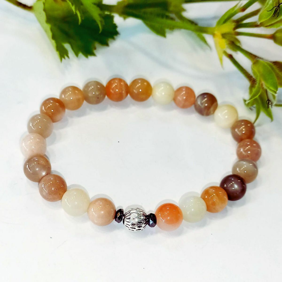 Rainbow Moonstone Natural Stone Bracelet