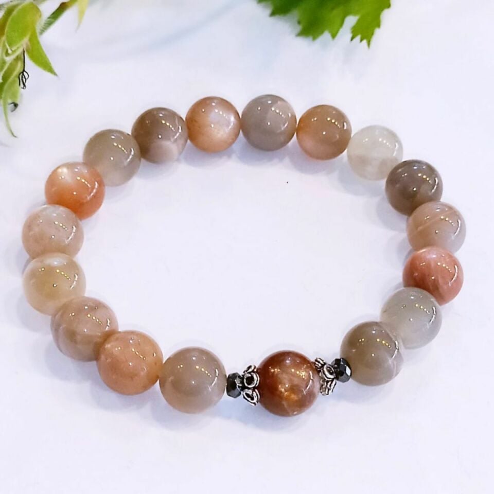 Rainbow Moonstone Natural Stone Bracelet