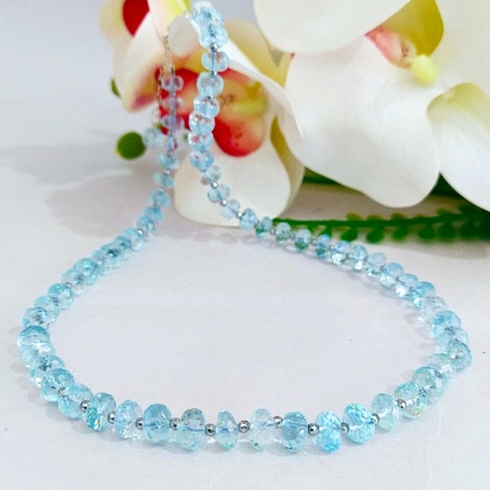 Mavi Topaz Doğal Taş Kolye – DKLY304