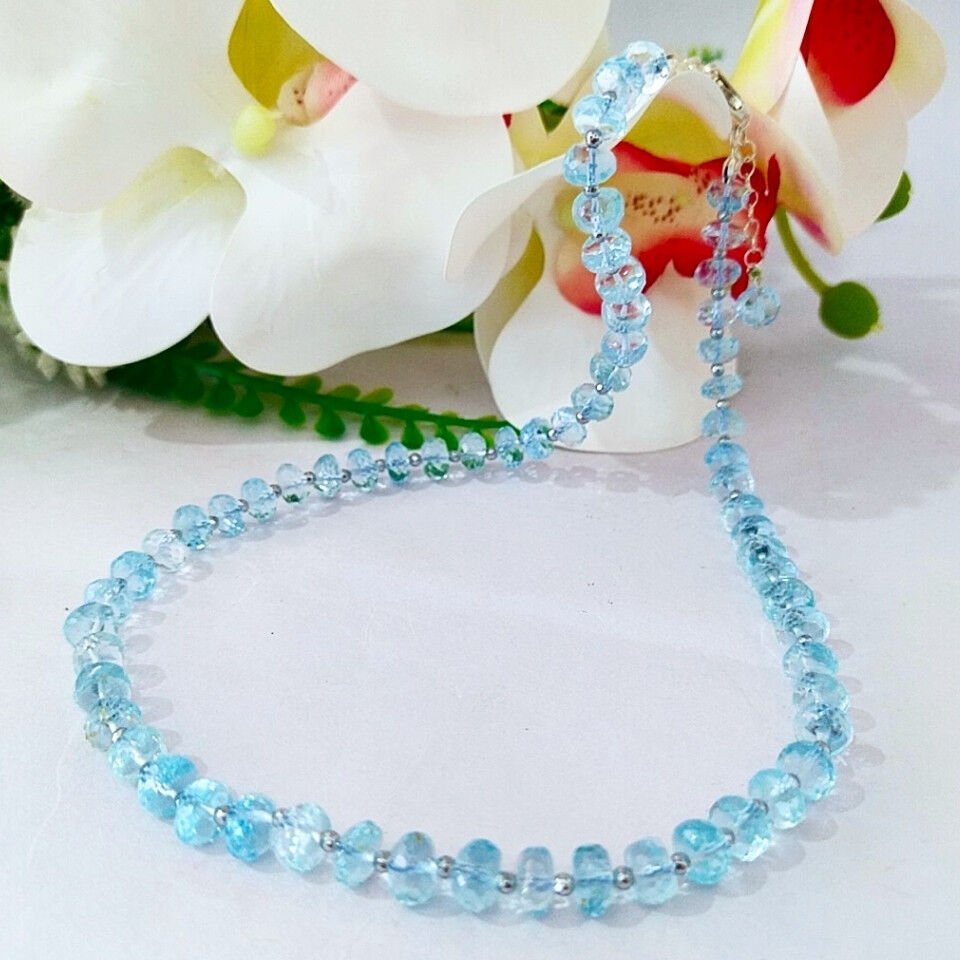 Blue Topaz Natural Stone Necklace – DKLY304