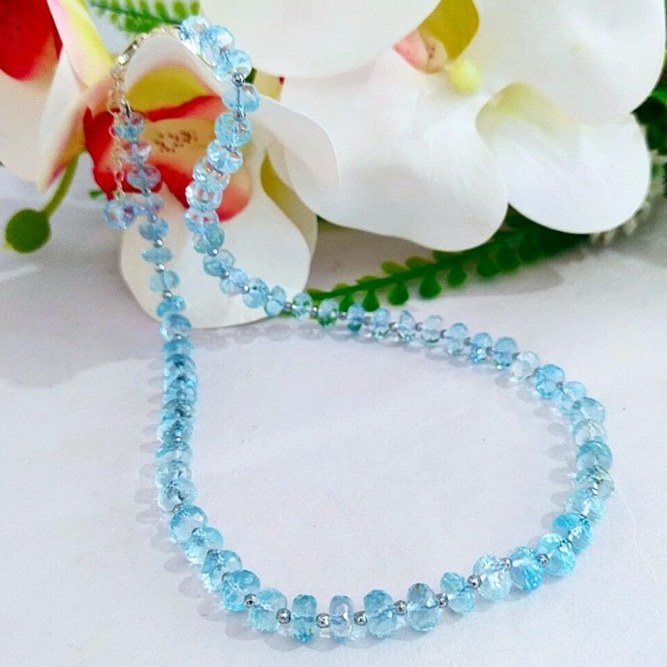 Mavi Topaz Doğal Taş Kolye – DKLY304