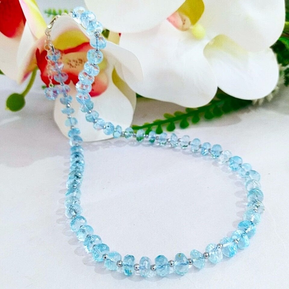 Mavi Topaz Doğal Taş Kolye – DKLY304