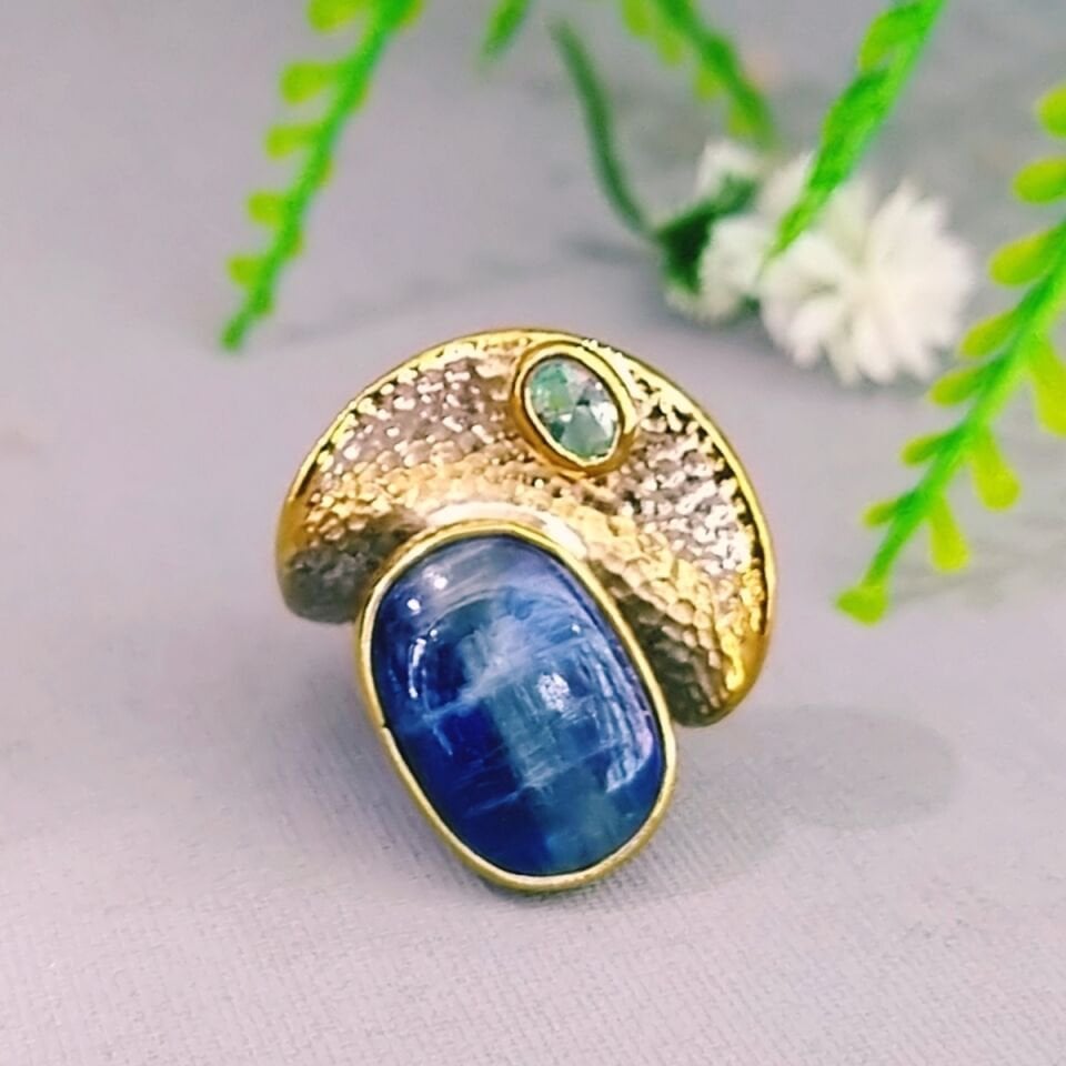 Kyanit Green Topaz Özel Tasarım Yüzük