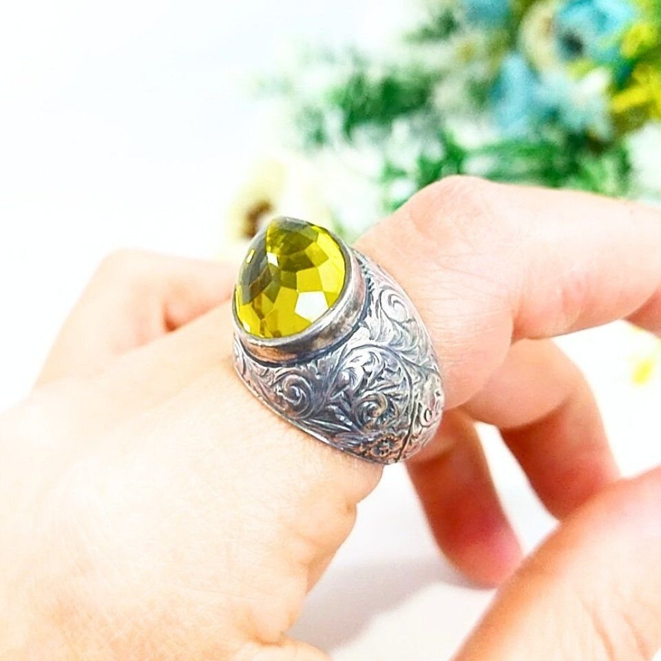 Limon Topaz Özel Tasarım Yüzük - OTS967