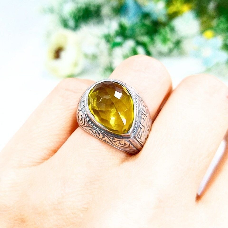 Limon Topaz Özel Tasarım Yüzük - OTS967