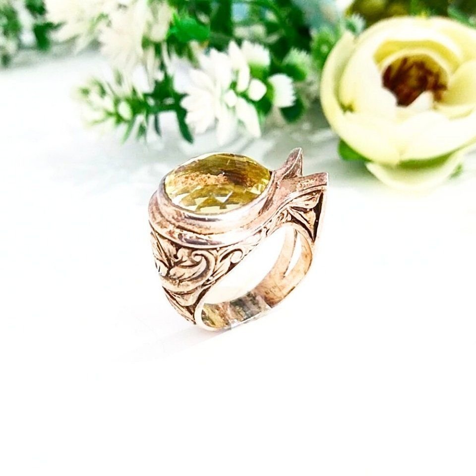 Limon Topaz Özel Tasarım Yüzük - OTS968