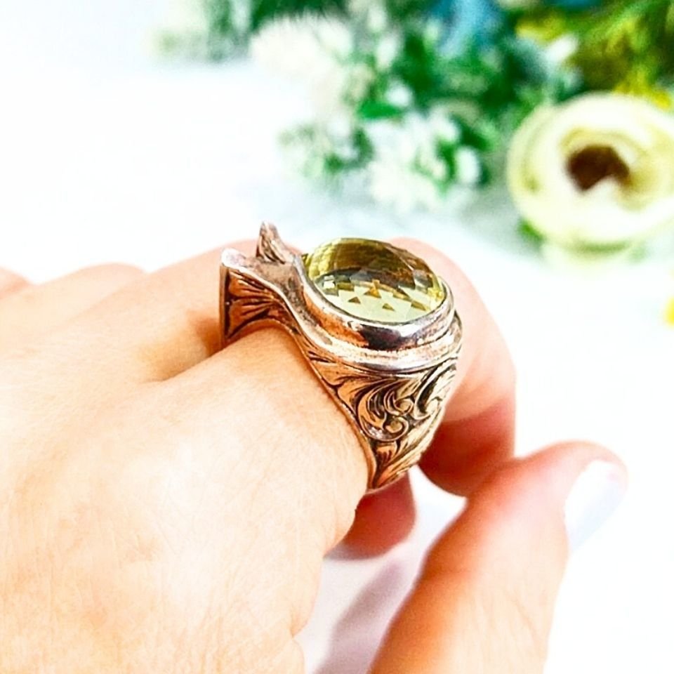 Limon Topaz Özel Tasarım Yüzük - OTS968