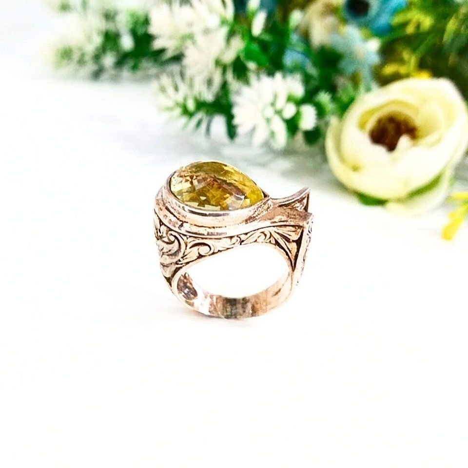 Limon Topaz Özel Tasarım Yüzük - OTS968
