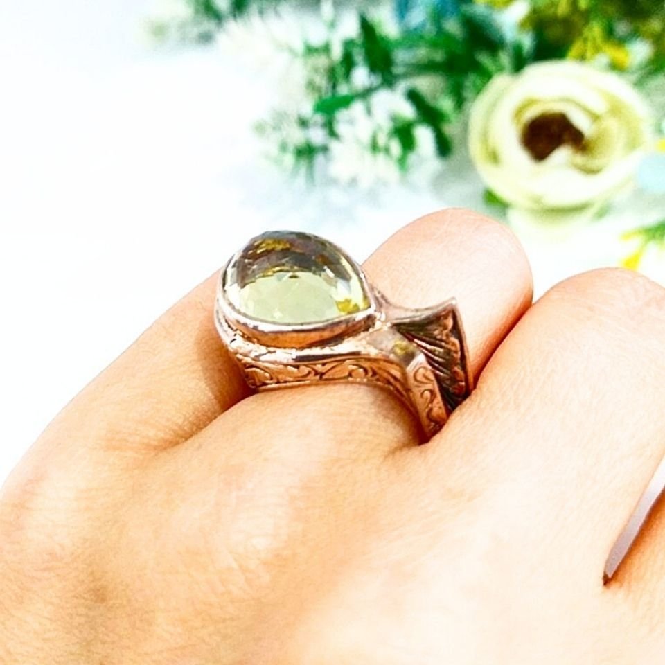 Limon Topaz Özel Tasarım Yüzük - OTS968